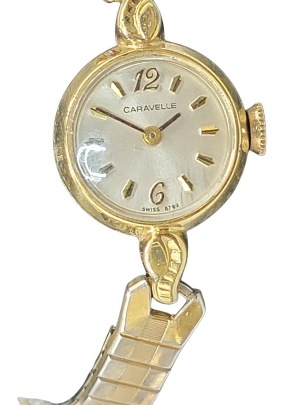 Vintage Caravelle Bulova Ladies Wind Up Watch 1980 P0 Two Tone 17J Swiss Runs - Picture 12 of 15